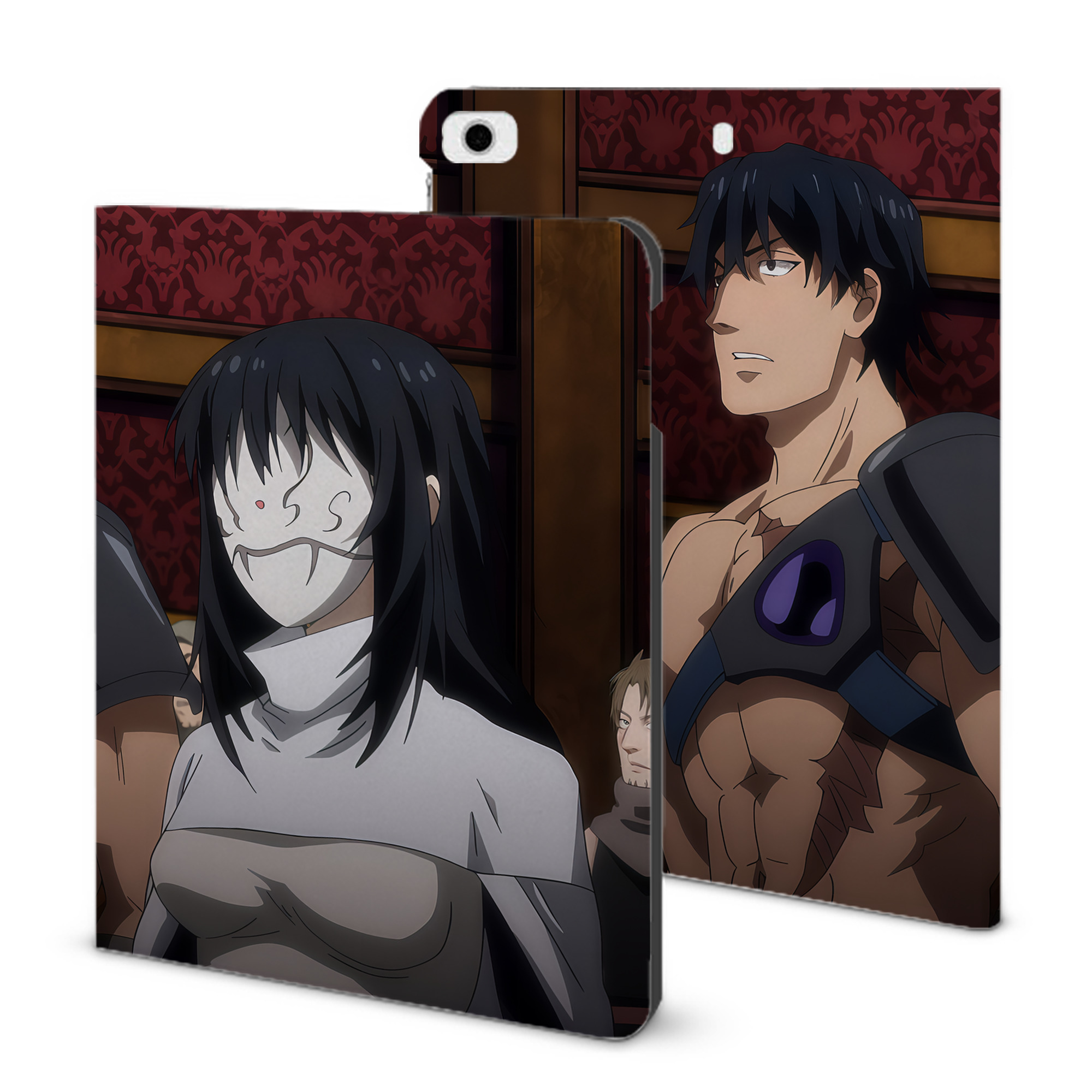 （画像用） 転スラ Regarding Reincarnated to Slime IPad ケース ブック型 PUレザー TPU 耐衝撃 軽量 薄型 ペン収納なし 全面保護 IPad 各モデル対応